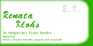 renata klohs business card